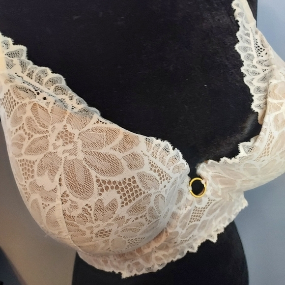 Aerie 42C Real Good White/Cream 01/22 Pushup Bra Plunge - Picture 3 of 15